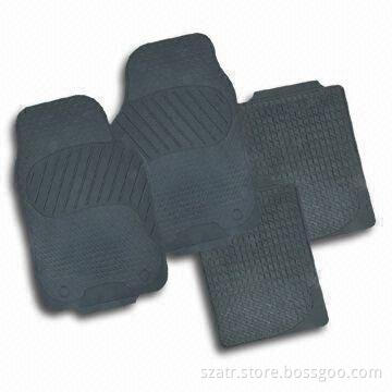 Rubber Car Mat, Comes in Black Color, Made of Rubber